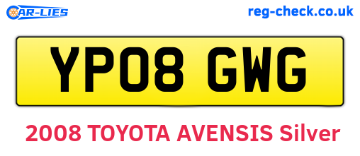 YP08GWG are the vehicle registration plates.