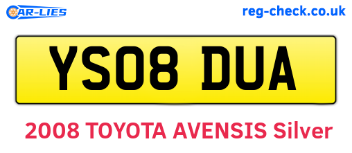 YS08DUA are the vehicle registration plates.