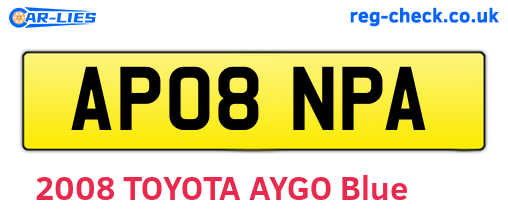 AP08NPA are the vehicle registration plates.