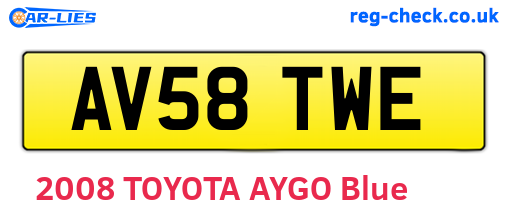 AV58TWE are the vehicle registration plates.