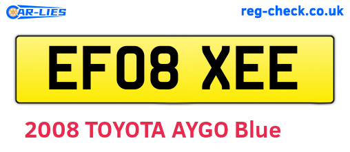 EF08XEE are the vehicle registration plates.
