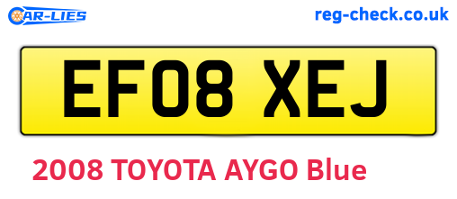 EF08XEJ are the vehicle registration plates.