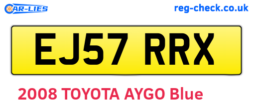 EJ57RRX are the vehicle registration plates.