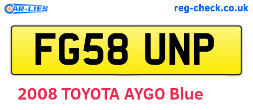 FG58UNP are the vehicle registration plates.