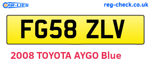FG58ZLV are the vehicle registration plates.