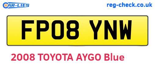 FP08YNW are the vehicle registration plates.