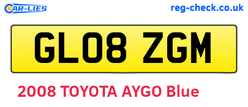 GL08ZGM are the vehicle registration plates.