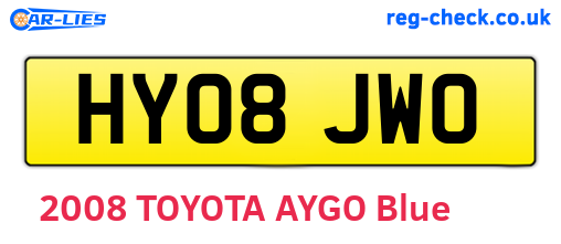HY08JWO are the vehicle registration plates.