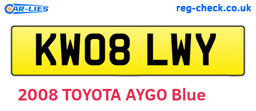 KW08LWY are the vehicle registration plates.