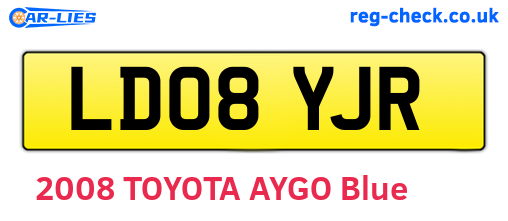 LD08YJR are the vehicle registration plates.