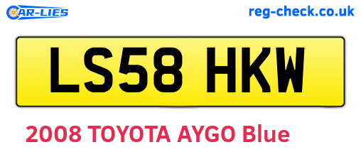 LS58HKW are the vehicle registration plates.