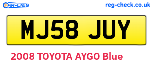 MJ58JUY are the vehicle registration plates.
