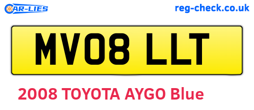 MV08LLT are the vehicle registration plates.
