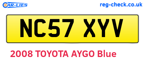 NC57XYV are the vehicle registration plates.