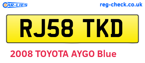 RJ58TKD are the vehicle registration plates.