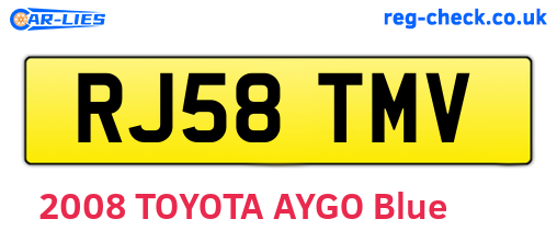 RJ58TMV are the vehicle registration plates.