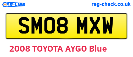 SM08MXW are the vehicle registration plates.