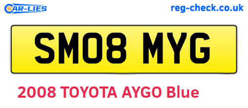 SM08MYG are the vehicle registration plates.