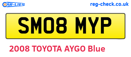 SM08MYP are the vehicle registration plates.