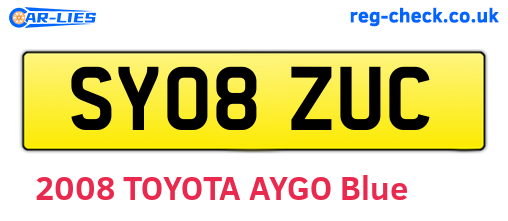 SY08ZUC are the vehicle registration plates.