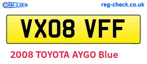 VX08VFF are the vehicle registration plates.