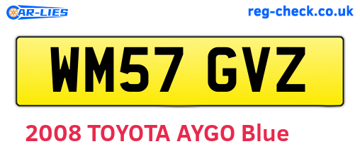 WM57GVZ are the vehicle registration plates.