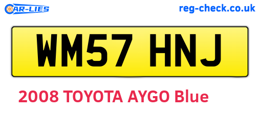 WM57HNJ are the vehicle registration plates.