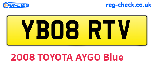 YB08RTV are the vehicle registration plates.