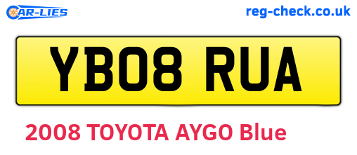 YB08RUA are the vehicle registration plates.