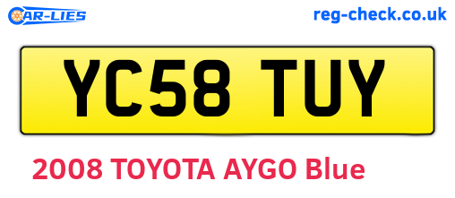 YC58TUY are the vehicle registration plates.