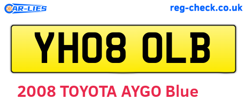 YH08OLB are the vehicle registration plates.
