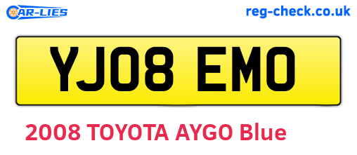 YJ08EMO are the vehicle registration plates.