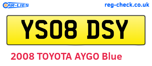 YS08DSY are the vehicle registration plates.