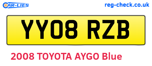 YY08RZB are the vehicle registration plates.