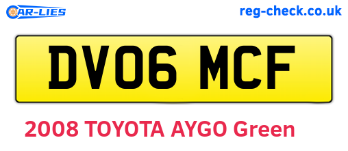 DV06MCF are the vehicle registration plates.