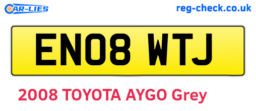EN08WTJ are the vehicle registration plates.
