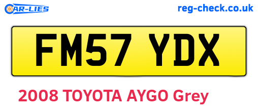 FM57YDX are the vehicle registration plates.