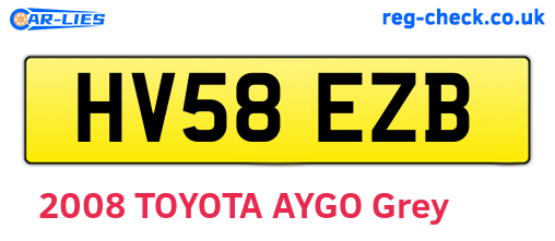 HV58EZB are the vehicle registration plates.