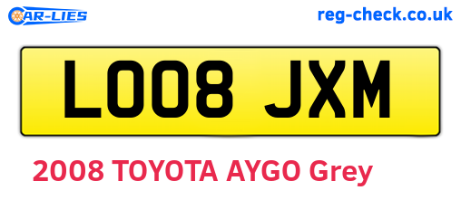 LO08JXM are the vehicle registration plates.