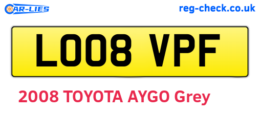 LO08VPF are the vehicle registration plates.