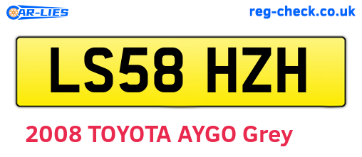 LS58HZH are the vehicle registration plates.