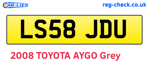 LS58JDU are the vehicle registration plates.