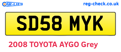 SD58MYK are the vehicle registration plates.