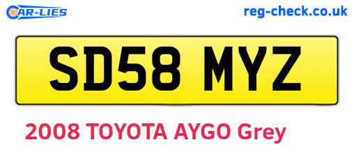 SD58MYZ are the vehicle registration plates.