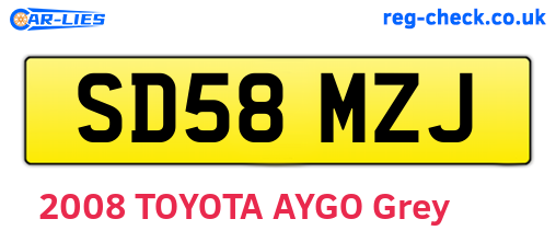 SD58MZJ are the vehicle registration plates.