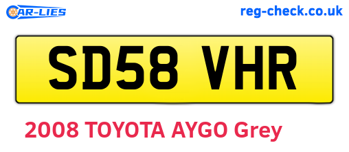 SD58VHR are the vehicle registration plates.