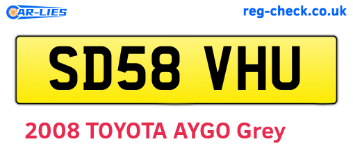 SD58VHU are the vehicle registration plates.