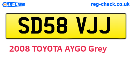 SD58VJJ are the vehicle registration plates.