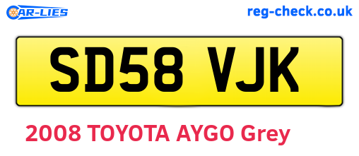 SD58VJK are the vehicle registration plates.