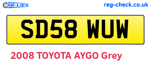 SD58WUW are the vehicle registration plates.